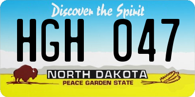 ND license plate HGH047
