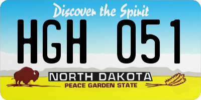 ND license plate HGH051