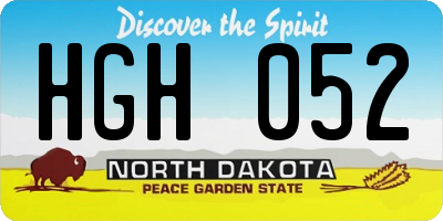 ND license plate HGH052