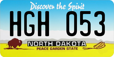 ND license plate HGH053