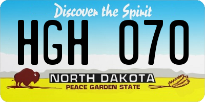 ND license plate HGH070
