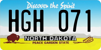 ND license plate HGH071