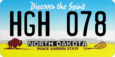 ND license plate HGH078