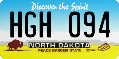 ND license plate HGH094
