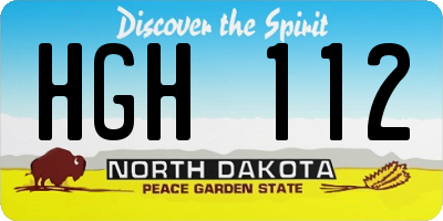 ND license plate HGH112