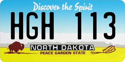 ND license plate HGH113