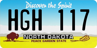 ND license plate HGH117