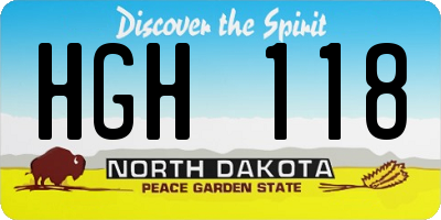 ND license plate HGH118