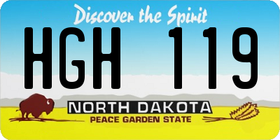 ND license plate HGH119