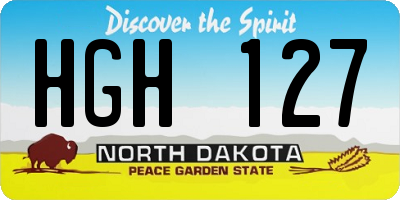 ND license plate HGH127