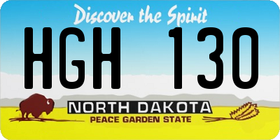 ND license plate HGH130