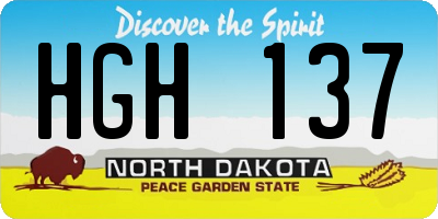 ND license plate HGH137