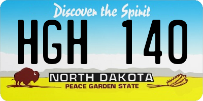 ND license plate HGH140