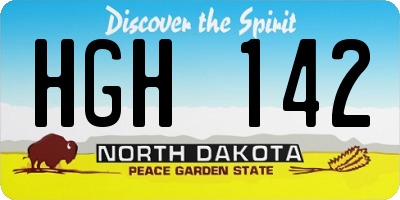 ND license plate HGH142
