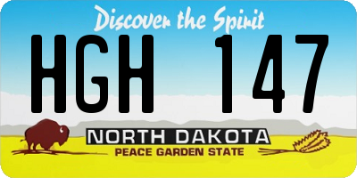 ND license plate HGH147