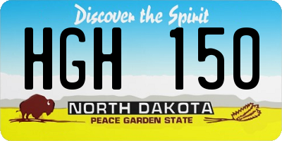 ND license plate HGH150