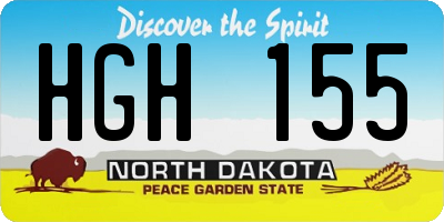 ND license plate HGH155