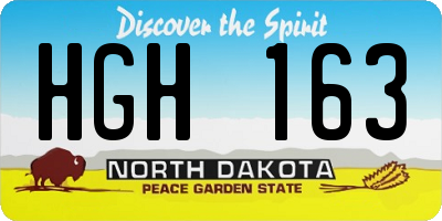 ND license plate HGH163