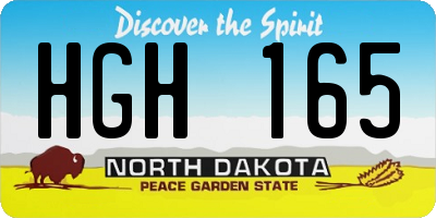 ND license plate HGH165