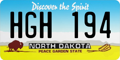 ND license plate HGH194