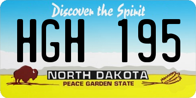 ND license plate HGH195
