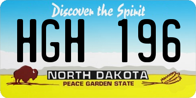 ND license plate HGH196