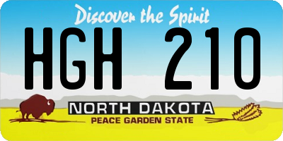 ND license plate HGH210