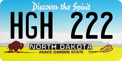 ND license plate HGH222