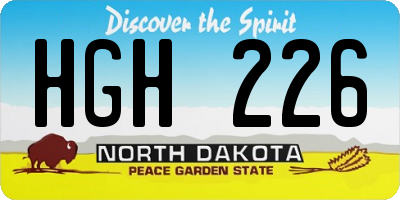ND license plate HGH226