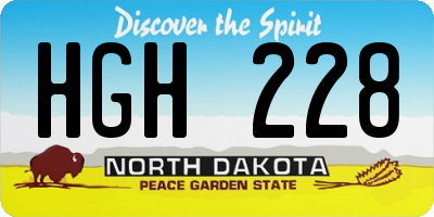 ND license plate HGH228