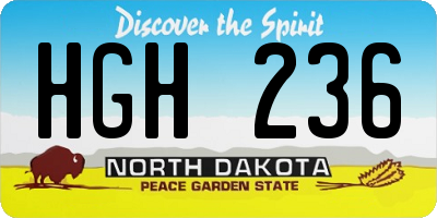 ND license plate HGH236