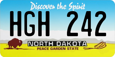 ND license plate HGH242