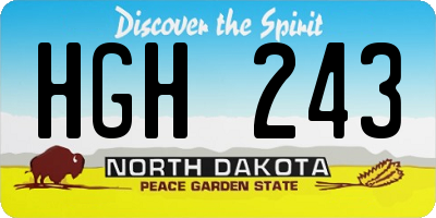 ND license plate HGH243