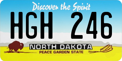 ND license plate HGH246