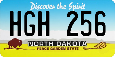 ND license plate HGH256
