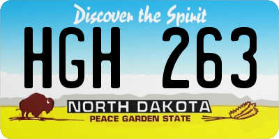 ND license plate HGH263