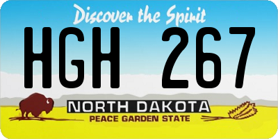 ND license plate HGH267