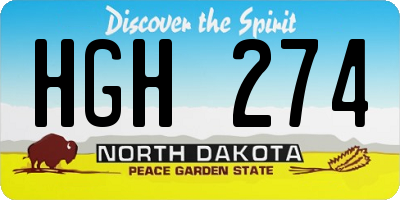 ND license plate HGH274