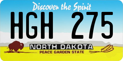 ND license plate HGH275