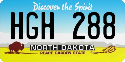 ND license plate HGH288