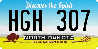 ND license plate HGH307