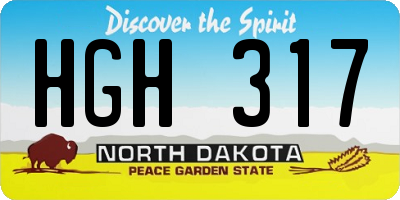 ND license plate HGH317