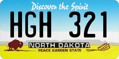 ND license plate HGH321