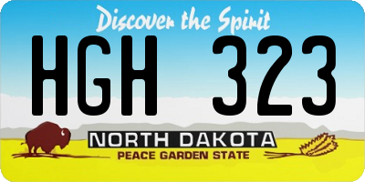 ND license plate HGH323