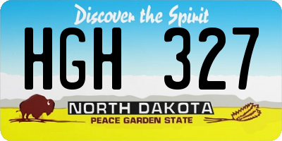 ND license plate HGH327