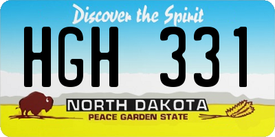 ND license plate HGH331