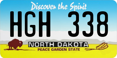 ND license plate HGH338