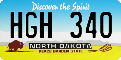 ND license plate HGH340