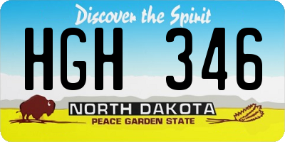 ND license plate HGH346
