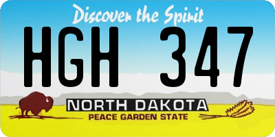 ND license plate HGH347